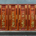 tranh gỗ vinh hoa phú quý dát vàng