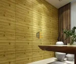 xốp dán tường vân gỗ vàng hoàn thiện