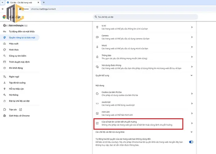 cách chặn google chrome tự mở tab quảng cáo 2
