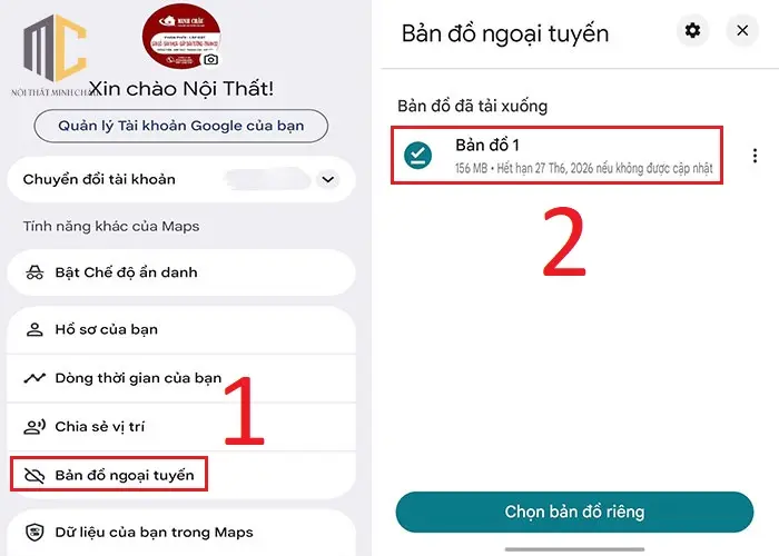 cập nhật bản đồ ngoại tuyến google map