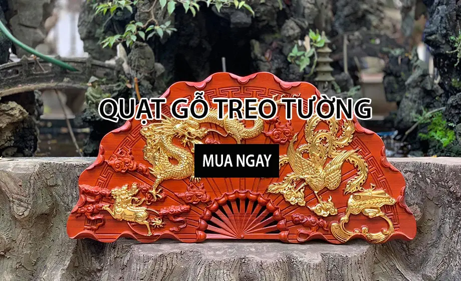 quạt gỗ treo tường banner